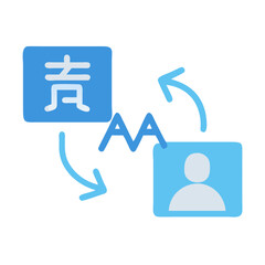 Fototapeta premium Language Translation Icon with Chinese and User Representation