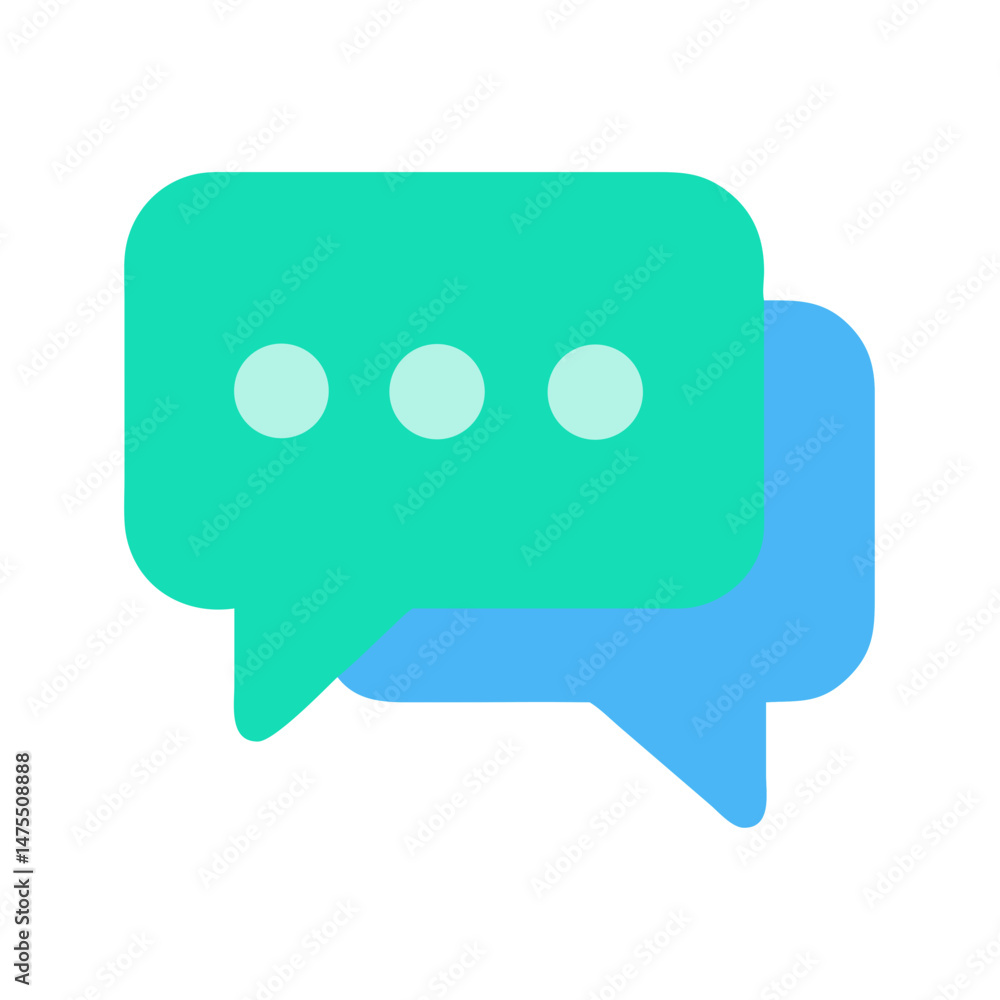 Poster communication bubbles icon with pending message indicator dots