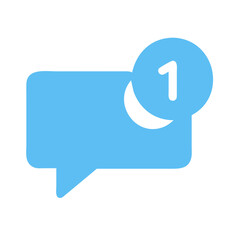 New Message Notification with Blue Speech Bubble Icon