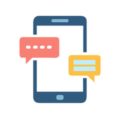 Smartphone Messaging App Icon on Black Background