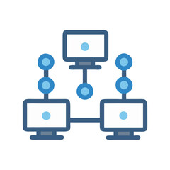 Fototapeta premium Computer Network Illustration: Data Sharing, Connection, System Design