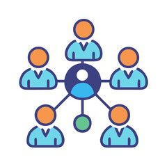 Network structure connecting people, employees, and teams together