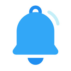 Blue Notification Bell Icon on Black Background