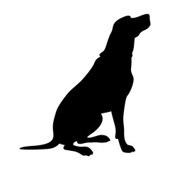 A clean vector Dog silhouettes on a white background, in black with simple vector style