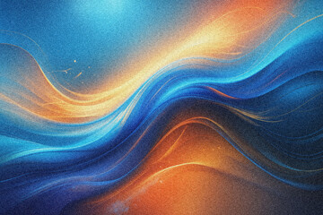 Abstract Blue and Orange Wave Background Vibrant Swirling Design