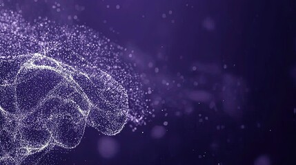 Purple Particle Swirl Abstract Background.