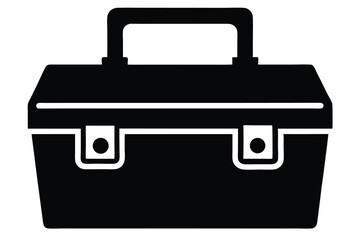 Isolated black toolbox with handle shows a handy container on a white background
