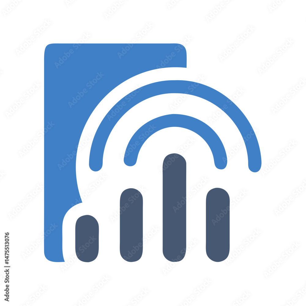 Poster modern wifi signal strength with data bars icon