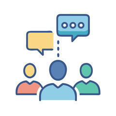 Team Collaboration with Speech Bubbles, communication illustration