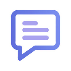 Blue Speech Bubble Icon for Communication and Messaging
