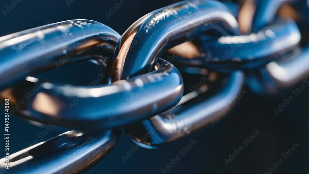 Aufkleber a chain is shown in a close up, with the links visible and the chain itself appearing to be wet
