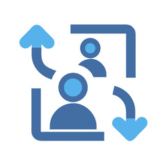 People exchange icon showing communication or exchange process