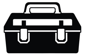 Black toolbox icon showcasing a hinged lid and a carrying handle is visible