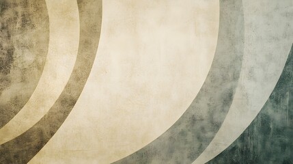 Digital illustration of layered, muted grey and beige concentric circles on a textured background.