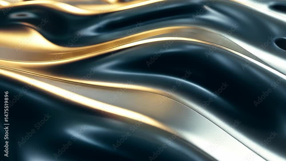 Aufkleber metallic surface with a wave pattern. the surface is shiny and reflective, giving it a futuristic an