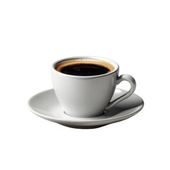 Naklejka premium Aromatic Cup of Black Coffee on Saucer