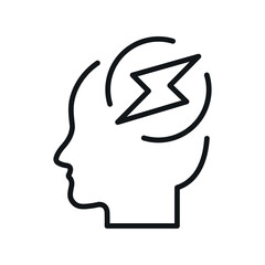 Anger and stress vector line icon