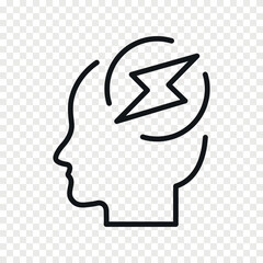 Anger and stress vector line icon