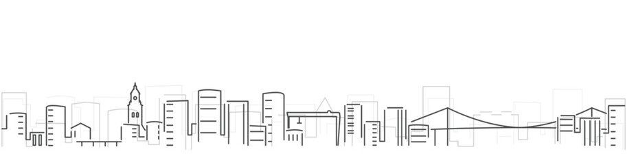 Gothenburg Simple Dark Lines Skyline on White Background