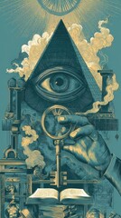 Mystical symbolic illustration of knowledge and wisdom.