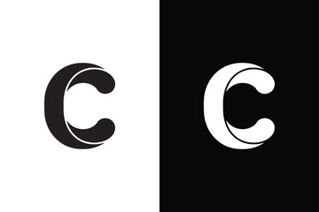 Fototapeta premium C letter icon vector on White Background ,Vector Art Illustration on white background.