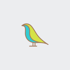 Bird icon logo flat vector design