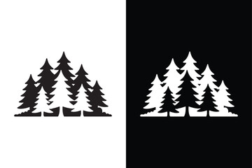 Obraz premium Forest icon vector on White Background ,Vector Art Illustration on white background.