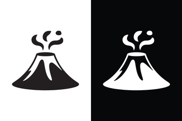 Volcano icon vector on White Background ,Vector Art Illustration on white background.