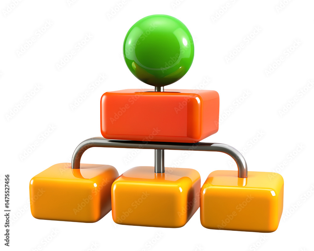 Poster a 3d rendering icon of a colorful network structure representing data flow and land transportation i