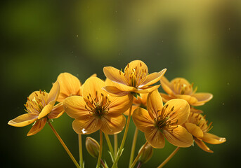 yellow flower on green background - Unique Royal Flowers Photography - Perfect for luxury branding, floral art, high-end design projects