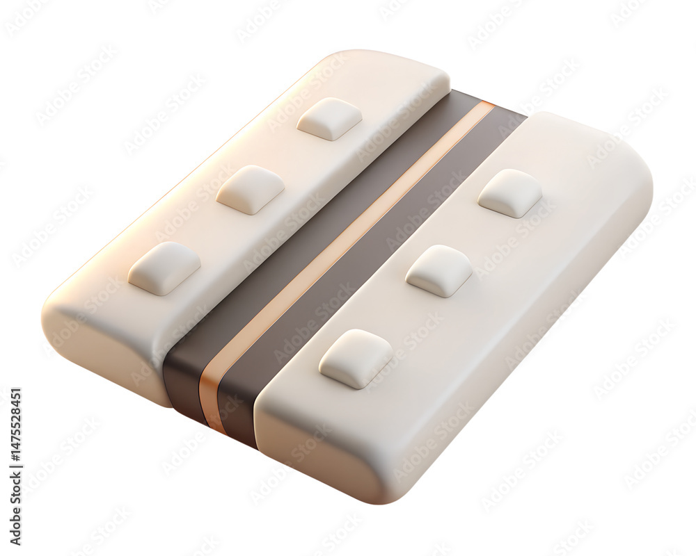 Poster a stylish 3d rendering of a bridge or road design element resembling a land transportation isolated 