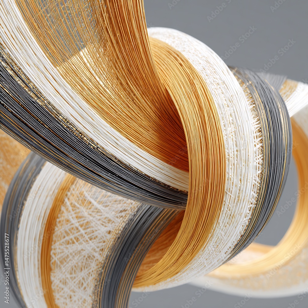 Poster entangled threads: an abstract representation of interwoven lines and textural depth