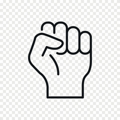 Fist up line vector icon
