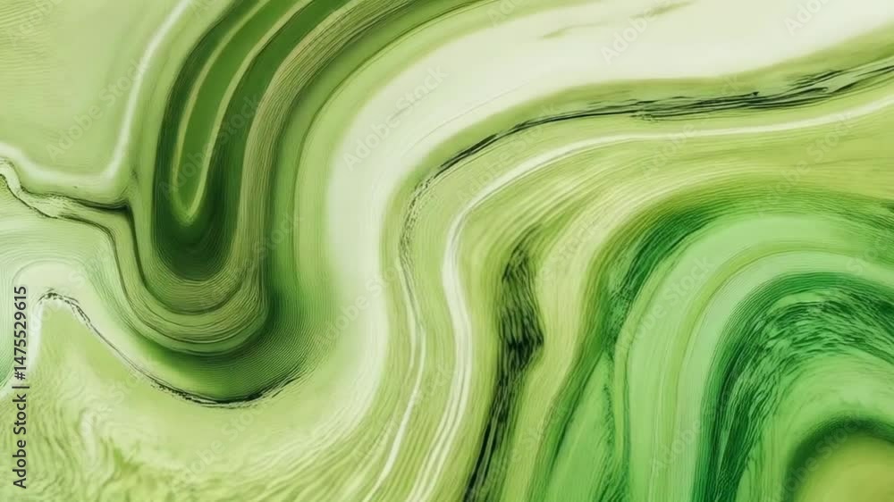 Aufkleber fluid abstract background in shades of green and white creating soft, flowing movement and organic s