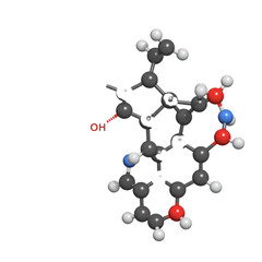 Detailed Molecular Structure Visualization Isolated on White Background
