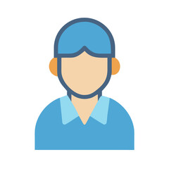 Abstract man avatar icon wearing blue shirt