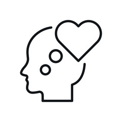 Mind love mental health vector line icon