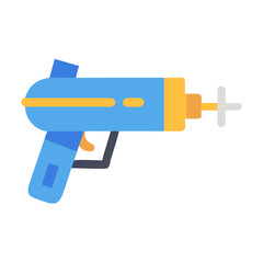 Retro Ray Gun Illustration on Black Background, Toy