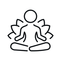 meditation relaxation vector line icon