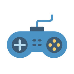 Blue Game Controller Icon on Black Background Illustration