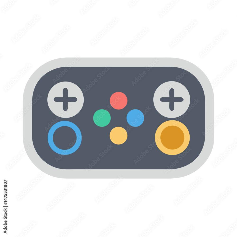 Poster cartoon console controller isolated on black background vector