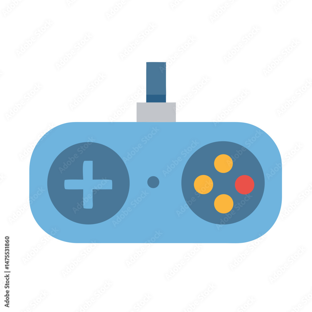 Poster retro game controller icon isolated on black background