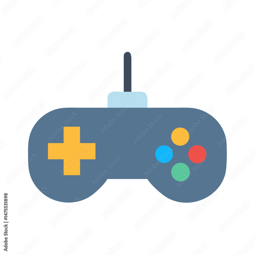 Poster classic console game controller icon on black background