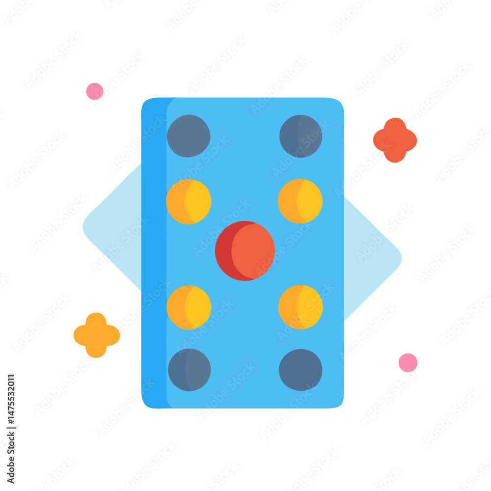 Poster colorful board game element with dots and background decorations