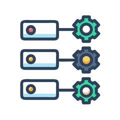 Process configuration graphic, automation and workflow concept illustration
