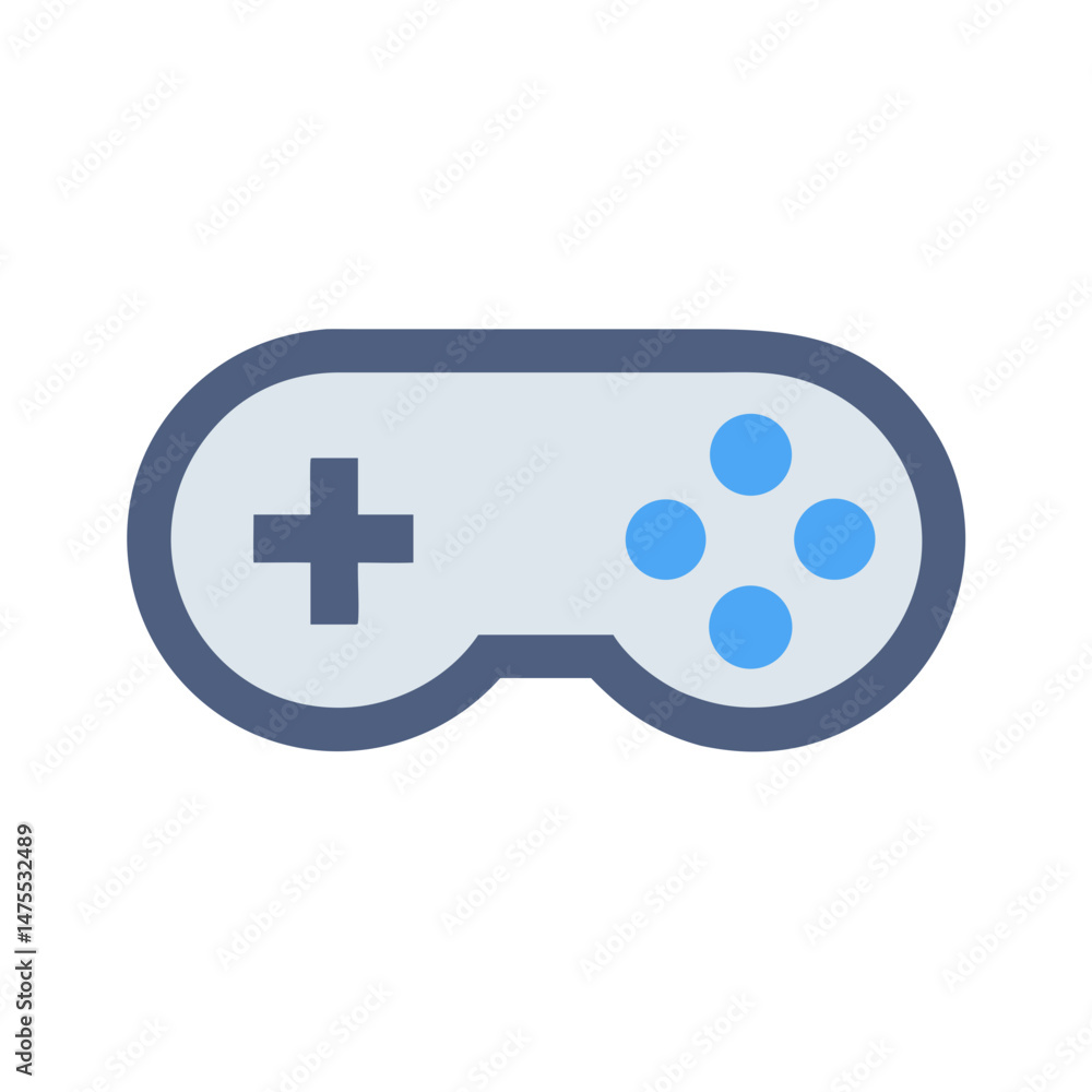 Poster simple modern game controller icon on black background
