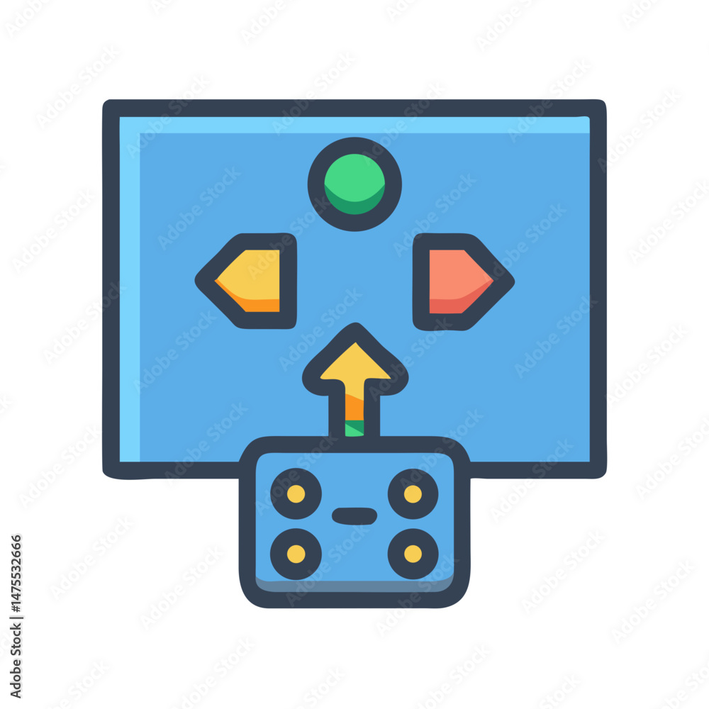 Poster retro game controller with arrow pad directions