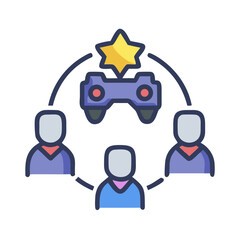 E-sport and online gaming community connection illustration
