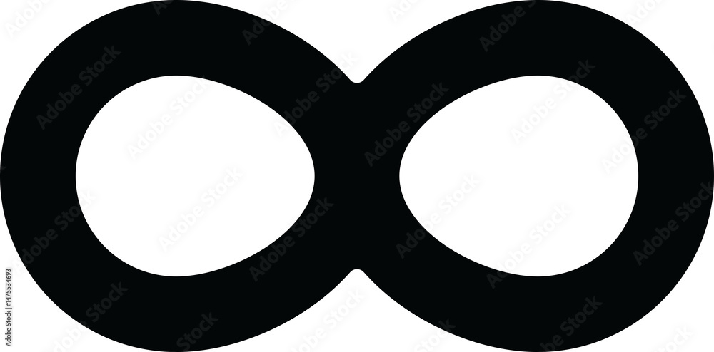 Poster infinity icon and loop symbol in png format on transparent background. minimal infinite sign for con