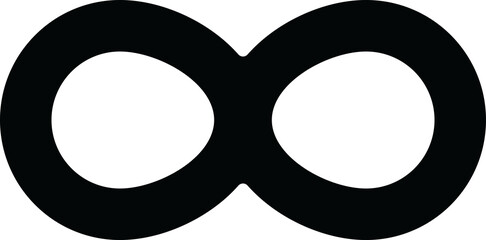 Infinity Icon and Loop Symbol in PNG Format on Transparent Background. Minimal Infinite Sign for Concept, Time, and Repeat Design